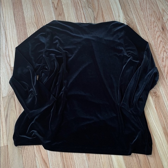 Carolyn Strauss Collection 2 in 1 Cardigan Top Womens 2X Black Velvet Mature - Picture 8 of 9